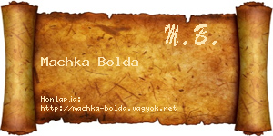 Machka Bolda névjegykártya